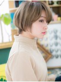 ★ことりベージュラインカラーショートマッシュ10代20代30代★7