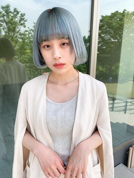 ノラジャーニー(NORA Journey) 【佐藤諒】ペールブルーのワイドバングモードボブ♪