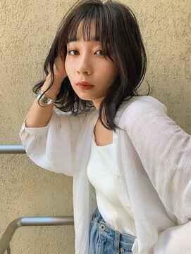 クラフト ヘア デザイン(CRAFT HAIR DESIGN) くびれカールミディ // カーキアッシュブラック