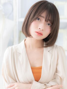 カバーヘア 上尾西口店(COVER HAIR) くすみカラーバレイヤージュ小顔ぶつ切りボブa上尾20代30代40代