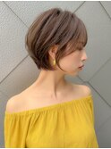 外ハネボブセクションカラーグラデーションカラーペールベージュ