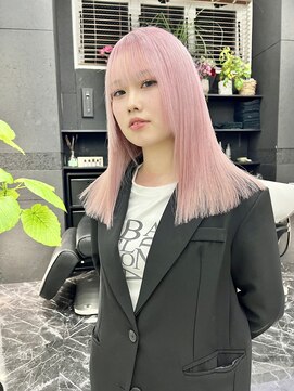 チュダック(ChuDuck) 韓国風《ホワイトピンク》ハイトーン/ケアブリーチ/ダブルカラー