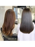 【 before & after 】パールベージュ × 美髪縮毛矯正 #140