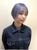 ショート/ブルーラベンダー/ブリーチ/ダブルカラー/原宿
