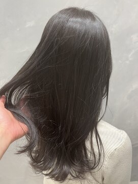 ナンバー 大分中央町店(N°) 韓国風カットフェミニンミディアムくびれスタイルグレージュ