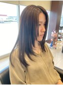 フェイスレイヤーカット 赤みを打ち消すオリーブベージュカラー