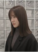 グレージュ/切りっぱなし/ミディアム