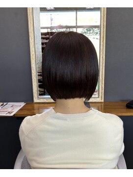 ユニティ 小田急相模原店 艶ブラウンの大人前下がりボブ/小田急相模原/髪質改善/白髪染め