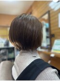 コンパクトショートショートボブフォギーアッシュ透明感カラー