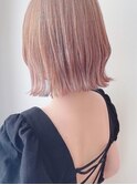 Say.切りっぱなしボブ外ハネボブモーブピンクデザインカラー青山
