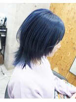 ヘアテリア リュウ 大塚(hair teria ryu) フルブリーチ/ネイビーブルー/ミディアムウルフ