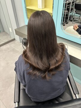 ノー バイ イオエ 西梅田(no. by ioe) ブリーチなしカラー/髪質改善/ミルクティーベージュ/小顔へア