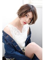 ヘアアンドケア エジェリラボ(hair&care egerie lab)&nbsp;ミルクティーカラー☆エアリーショートボブ