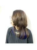 [prankster］個性派ウルフレイヤーのインナーカラーブルー