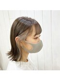 プツっとボブ+フェイスフレーミングインナーカラー