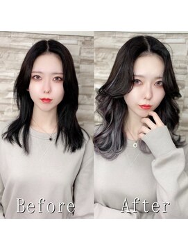 あるじゃんすー さいたま店 パープル×グレー#シールエクステ#韓国#美髪#くびれヘア#大宮