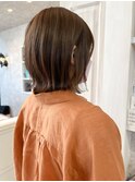 福山市美容室Caary人気 冬ヘアナチュラル透明感外ハネボブ