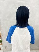 ネイビーカラーストレートボブ