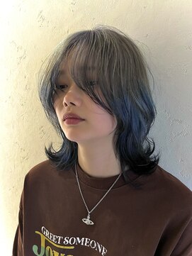 シャイ グラングーラボ(SHY gran-gue L’ab) アッシュシルバー×裾カラー