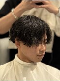 ニュアンスパーマシャドーパーマセンターパート大阪メンズパーマ