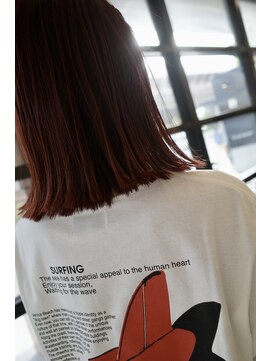 コスアンドコウ 横浜山下(Cos&Co.) Guest look 【ロングボブ/ワンレンカット/ピンクレッド】