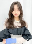 ロング顔周りレイヤー美髪おくれ毛韓国ヘア_F50022
