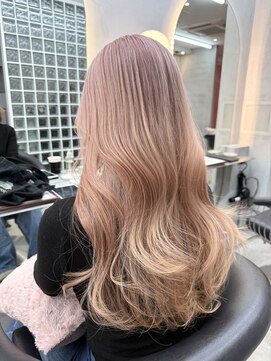 ロンドポレール 北千住(Lond polaire) くびれヘア/アプリコットオレンジ/韓国/ブリーチ/レイヤー北千住