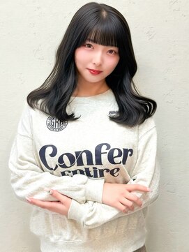 セルカ 新宿(CERCA) 新宿韓国ヘア/ミディアム/ダークグレー/前髪