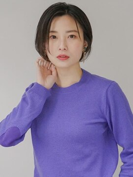 ボブ　前下がりボブ　ミニボブ　黒髪　アッシュ　20代30代40代