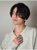 朝のセット簡単！センターパート