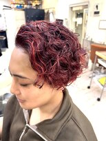 デザイナーズ ファクトリー(Designer's Factory)&nbsp;メンズ レッドアシメントリーハイライトスパイラル