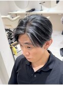 50代40代白髪ぼかしシルバーメッシュバレイヤージュ
