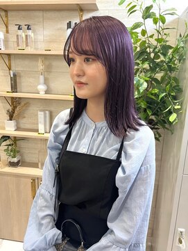 ジーナ 福岡天神(Zina) [Zina福岡天神]髪質改善/ハイトーンカラー/ラベンダー/前髪