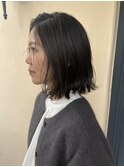 切りっぱなし外ハネくびれボブ★暗髪で透明感！高濃度水素カラー