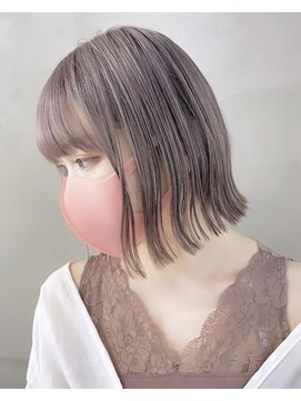 ヲタク(wotaku.) 外はねボブラベンダーグレージュダブルカラーケアブリーチ