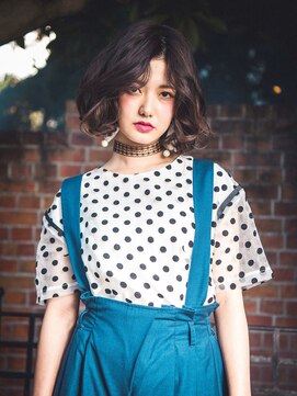 カバーヘア ブリス 大宮西口(COVER HAIR bliss) センターパート&ミックスパーマくせ毛風くびれボブtk5大宮