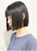 【モリオ松戸 石山】黒髪ストレートボブ切りっぱなしボブ