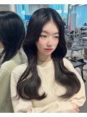 韓国ヘア ヨシンモリ くびれ巻き ブルーブラック YUKI