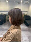 大人可愛い20代30代40代◎ハイライトカラーボブブラウン