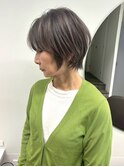 くびれショートボブ40代50代グレイカラー白髪染め自髪ぼかし