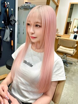 髪質改善　美髪ストレート　艶髪　前髪　縮毛矯正