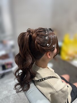 ポニーテール/ゆるふわヘア/お呼ばれヘア