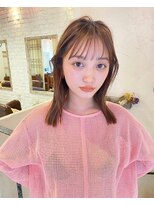 ベル 表参道店(Belle)&nbsp;シースルーバング＃外ハネくびれミディアム＃グレージュ