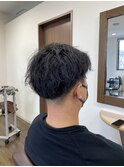 アップバング×スパイラル