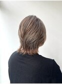 白髪ぼかしグレージュ×大人ウルフ