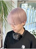 ホワイトラベンダーメンズハイトーンマッシュ韓国メンズブリーチ