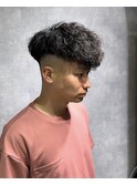 名古屋メンズスペインカール前下りマッシュフェードパーマ