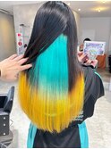 初音ミク　ミントグリーンイエローハイトーンインナーカラー