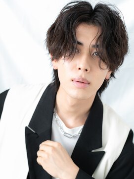 モッズヘア メン 南越谷南口店(mod's hair men) アッシュブラック波巻きパーマメンズショートc南越谷