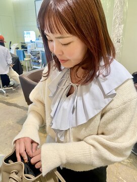 ピエドプールポッシュ(PiED DE POULE POCHE) 髪質改善ストレート×オレンジカラー